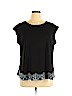 Elle Black Short Sleeve Top Size XL - photo 1