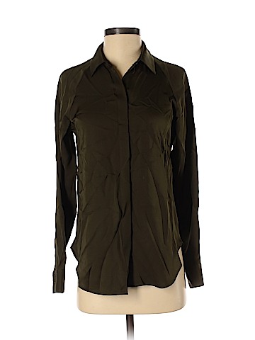 Theory Long Sleeve Silk Top (view 1)