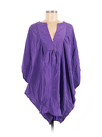 BCBGMAXAZRIA Short Sleeve Silk Top (view 1)