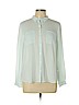 Ann Taylor LOFT 100% Polyester Teal Long Sleeve Blouse Size L (petite) - photo 1
