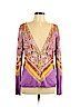 Class Roberto Cavalli Purple Silk Cardigan Size 14 - photo 1