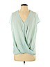 Lush 100% Polyester Teal Short Sleeve Blouse Size S - photo 1