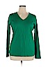Lands' End 100% Cotton Green Long Sleeve T-Shirt Size XL - photo 1