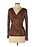 Chaps 100% Viscose Brown Long Sleeve Blouse Size L (petite) - photo 1