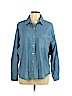 Forever 21 100% Cotton Blue Long Sleeve Button-Down Shirt Size L - photo 1
