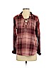 Mudd Burgundy Long Sleeve Blouse Size S - photo 1