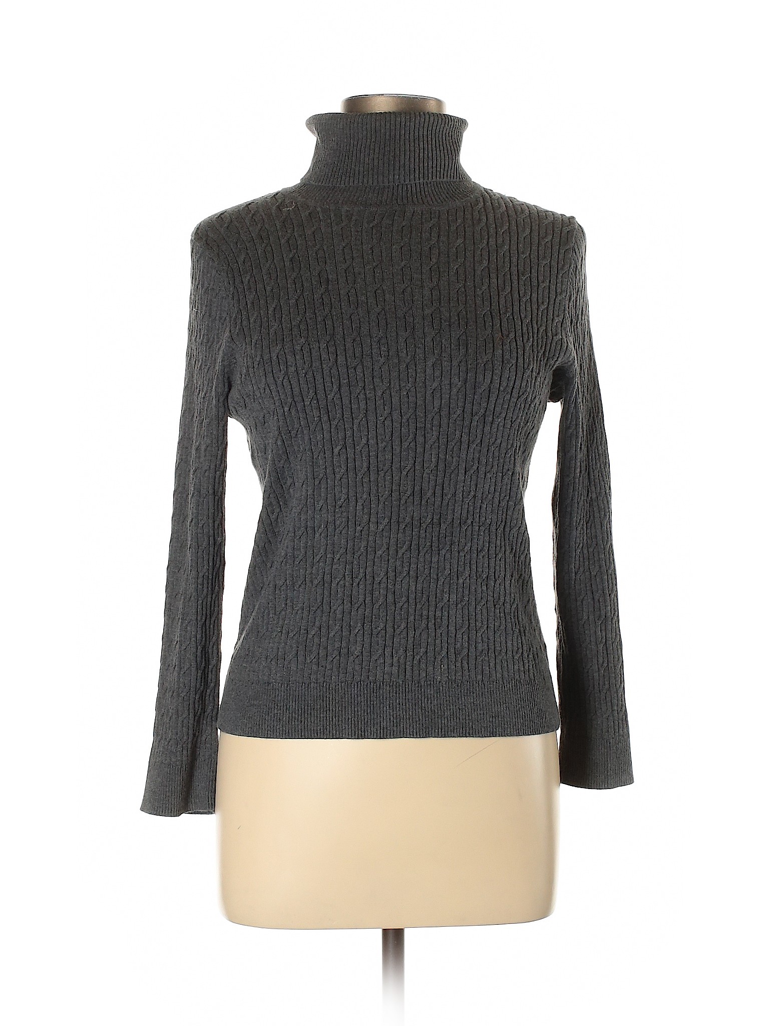 Talbots Women Gray Turtleneck Sweater L Petites | eBay