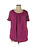 Terra & Sky 100% Rayon Pink Short Sleeve Blouse Size 1X - photo 1