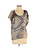 Aqua 100% Polyester Tan Short Sleeve Blouse Size S - photo 1
