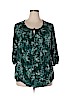 Sonoma Goods for Life 100% Rayon Green 3/4 Sleeve Top Size 2X - photo 1