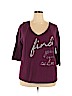 Lane Bryant 100% Cotton Purple 3/4 Sleeve Top Size 22 - 24 Plus - photo 1