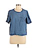 Ann Taylor LOFT Blue Short Sleeve Blouse Size M (petite) - photo 1
