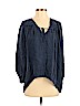 Young Fabulous & Broke 100% Cupro Blue Long Sleeve Blouse Size S - photo 1