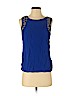 Topshop 100% Viscose Blue Sleeveless Blouse Size 4 - photo 1