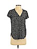 H&M 100% Polyester Black Short Sleeve Blouse Size 4 - photo 1