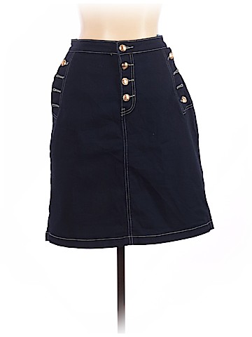 Hydraulic Denim Skirt (view 1)