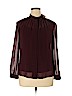 Talbots 100% Polyester Burgundy Long Sleeve Blouse Size 14 (petite) - photo 1