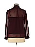 Talbots 100% Polyester Burgundy Long Sleeve Blouse Size 14 (petite) - photo 2