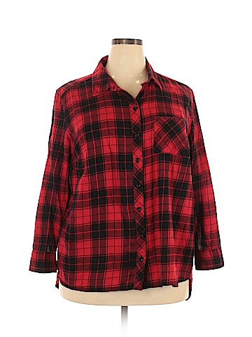 Faded Glory Plus Long Sleeve Button-Down Shirt (view 1)