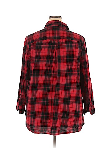 Faded Glory Plus Long Sleeve Button-Down Shirt (view 2)