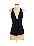 Black Halo 100% Silk Blue Sleeveless Silk Top Size 0 - photo 1