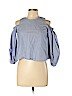 Soprano 100% Cotton Blue 3/4 Sleeve Blouse Size XL - photo 1