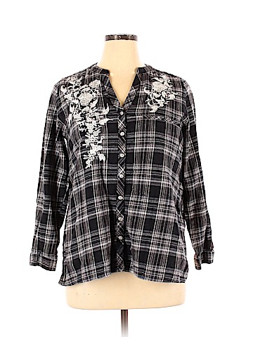 Roaman's Long Sleeve Button-Down Shirt (view 1)