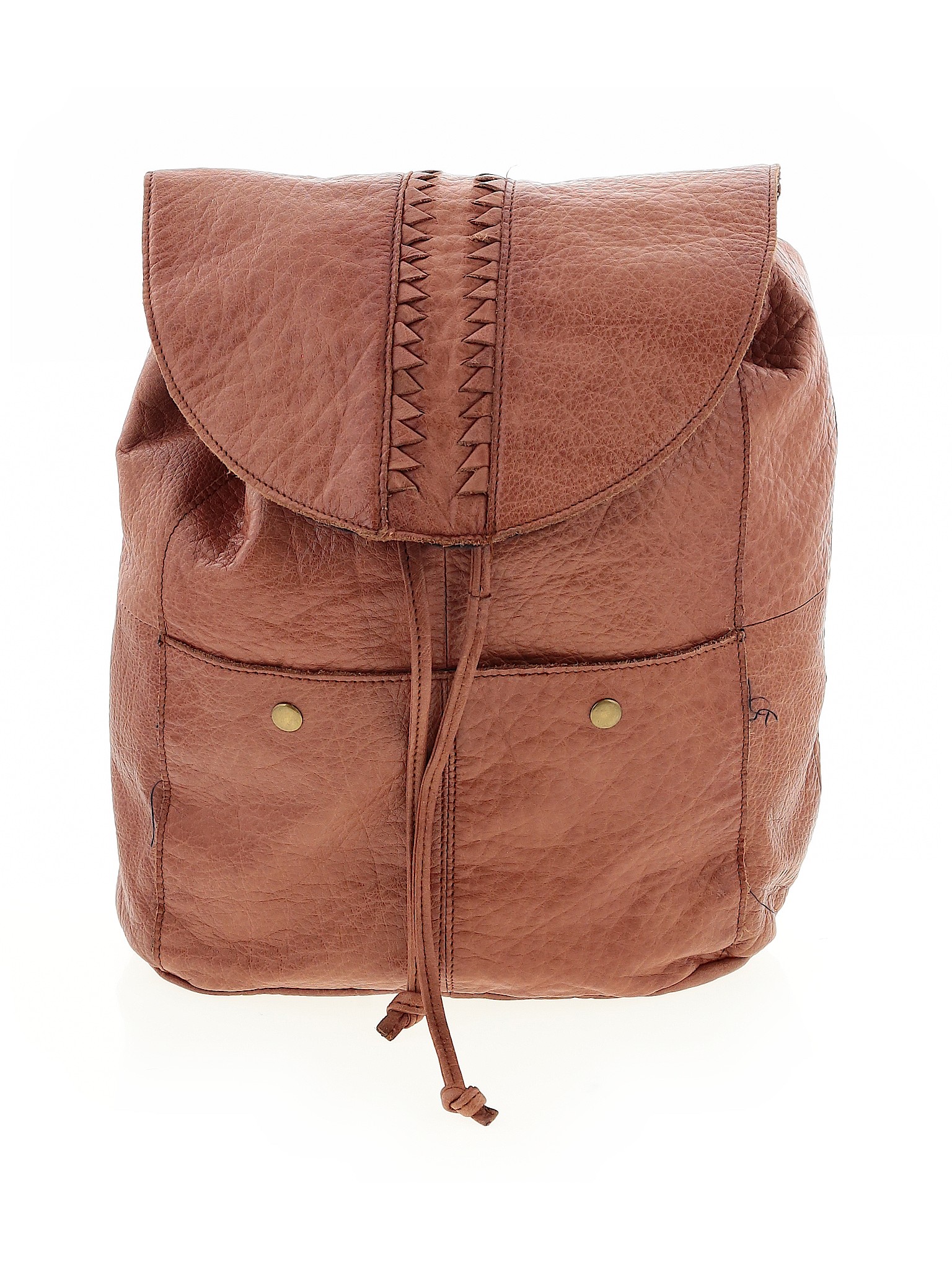 Day & Mood 100 Leather Solid Brown Leather Backpack One Size 81 off