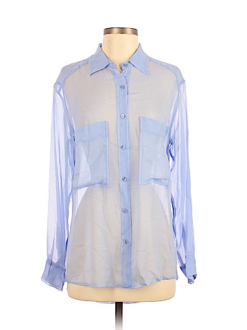 Lavender Brown Long Sleeve Silk Top (view 1)