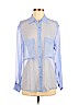 Lavender Brown 100% Silk Blue Long Sleeve Silk Top Size S - photo 1