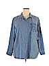 Old Navy 100% Tencel Lyocell Blue Long Sleeve Button-Down Shirt Size XXL - photo 1