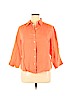 Talbots 100% Linen Orange Long Sleeve Button-Down Shirt Size XL - photo 1