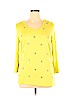 Liz Claiborne 100% Rayon Yellow 3/4 Sleeve Top Size XL - photo 1