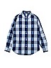 Crewcuts 100% Cotton Checkered-gingham Blue Long Sleeve Button-Down Shirt Size 12 - photo 1