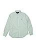 Ralph Lauren 100% Cotton Checkered-gingham Green Long Sleeve Button-Down Shirt Size 10 - 12 - photo 1