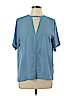 Lulu's 100% Polyester Blue Short Sleeve Top Size L - photo 1