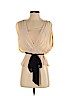 HD in Paris Tan Sleeveless Blouse Size 2 - photo 1