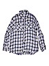 Justice Plaid Blue Long Sleeve Button-Down Shirt Size 18 - photo 1