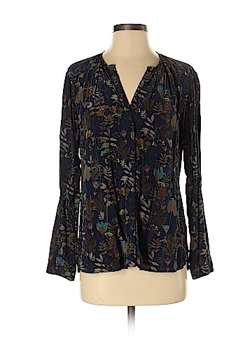 Ecru Long Sleeve Silk Top (view 1)