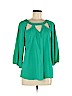 Lily White 100% Polyester Teal 3/4 Sleeve Blouse Size M - photo 1