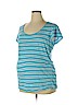 Old Navy - Maternity 100% Cotton Blue Short Sleeve Top Size XL - photo 1