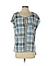 NSF 100% Cotton Blue Short Sleeve Blouse Size P (petite) - photo 1
