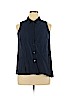 DressBarn Blue Sleeveless Button-Down Shirt Size XL - photo 1
