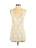 Baraschi 100% Cotton Ivory Sleeveless Top Size S - photo 1