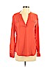 Mossimo 100% Polyester Red Long Sleeve Blouse Size XS - photo 1