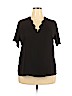 Assorted Brands 100% Polyester Black Short Sleeve Blouse Size XXL - photo 1