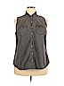 Unbranded 100% Cotton Gray Sleeveless Button-Down Shirt Size 2X - photo 1