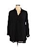Pleione 100% Polyester Black Long Sleeve Blouse Size XL - photo 1