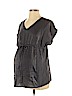 Liz Lange Maternity for Target 100% Polyester Gray Short Sleeve Blouse Size XS - photo 1