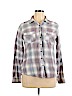Maurices 100% Cotton Gray Long Sleeve Button-Down Shirt Size XL - photo 1